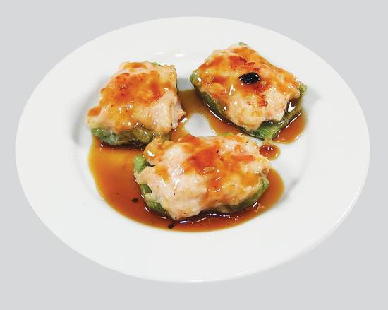 D46. Pan-Fried Green Peppers with Shrimp 蝦煎釀青椒